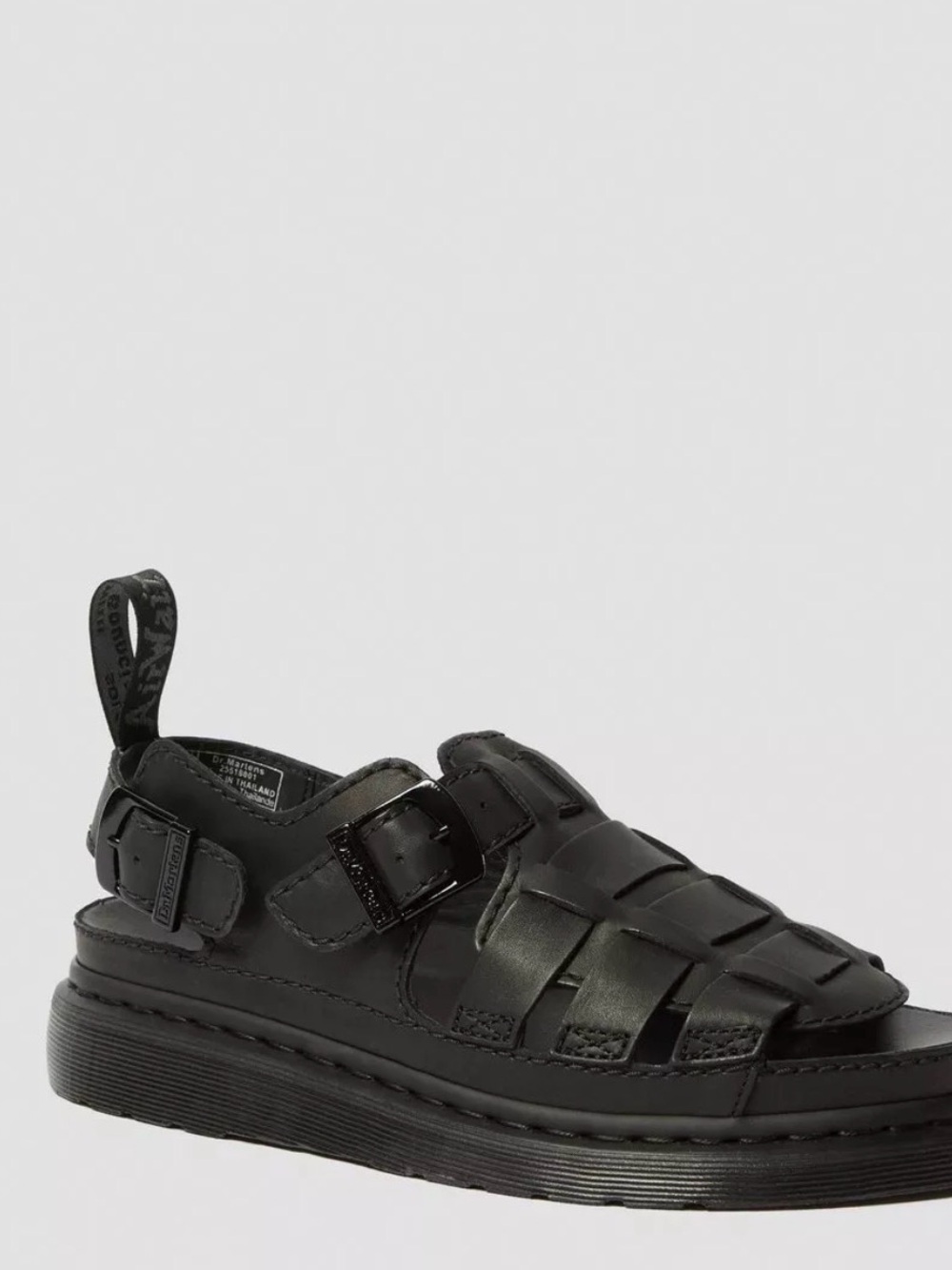 Dr. Martens Black Leather Woven Fisherman Sandal